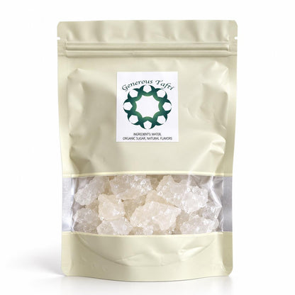 Pouch label showing ingredients: water, organic sugar, natural flavors